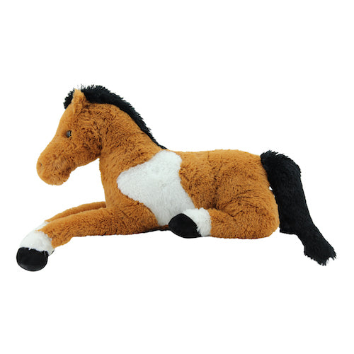 Sweety Toys 1883 peluche cheval couché 90 cm marron, cheval câlin