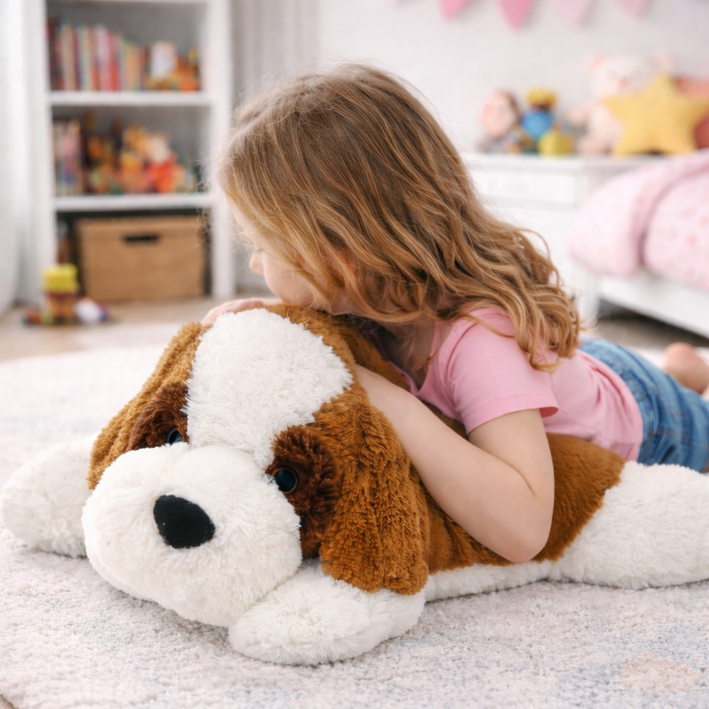 Sweety Toys 5529 XXL kæmpe St. Bernard liggende plyshund - ca. 80 cm høj - kælehund bamse plys plys plys plys bjørn