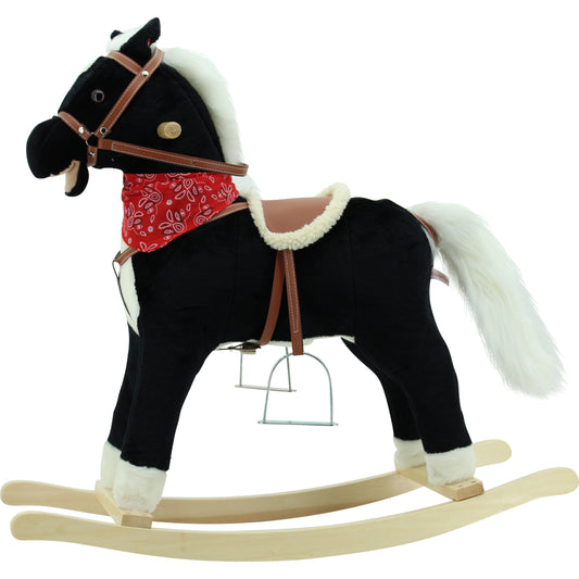 Sweety Toys 6250 Blacky Schaukelpferd bewegliches Maul und Schweif- 2 Sounds