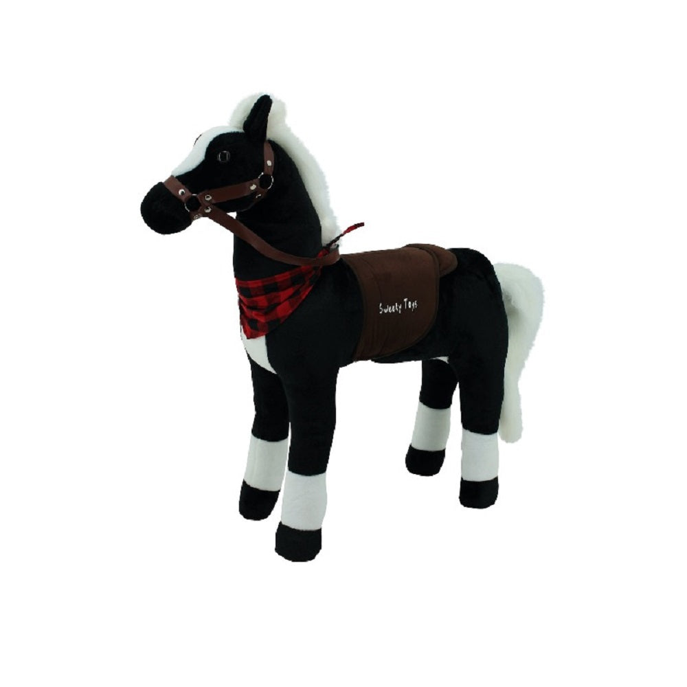 Sweety Toys 7660 Plüsch Stehpferd LITTLE BLACK DIAMOND mit Stahlunterbau ca. 80cm