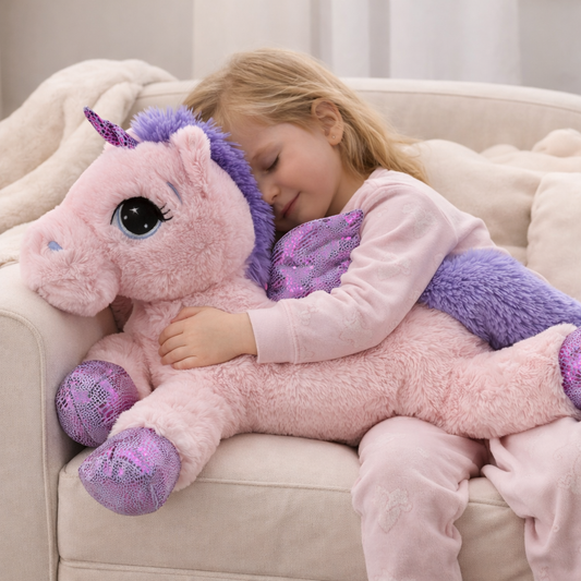 Kuscheltier Einhorn rosa – weiches Plüschtier 65 cm