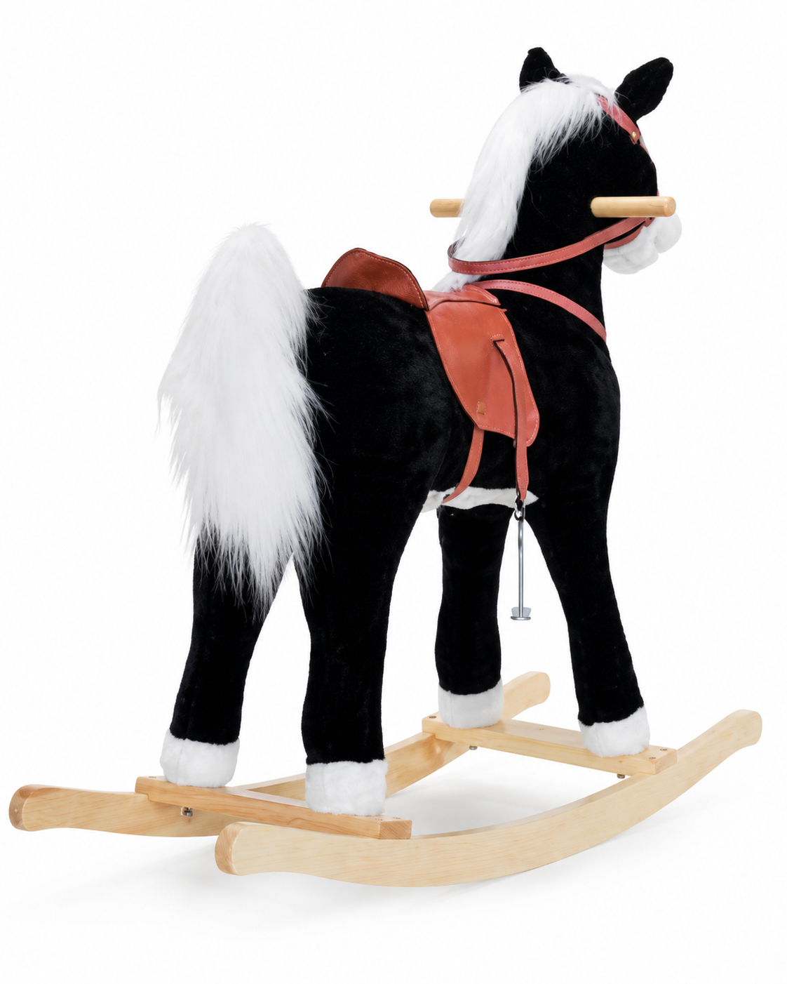 Sweety Toys 90273 Blacky cavallo a dondolo, cavallo di peluche, animale a dondolo, cavallo da sella, molto elegante, marrone