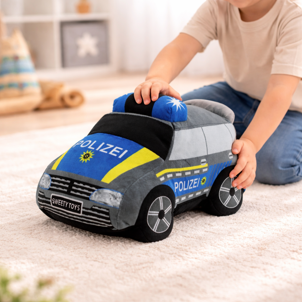 Polizeiauto Plüschtier – Kuscheltier 32 cm weich