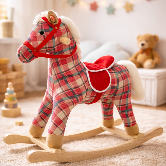 Sweety Toys 5147 „My little Beauty“ Schaukelpferd aus 100% Baumwolle – mit Soundfunktion Galopp