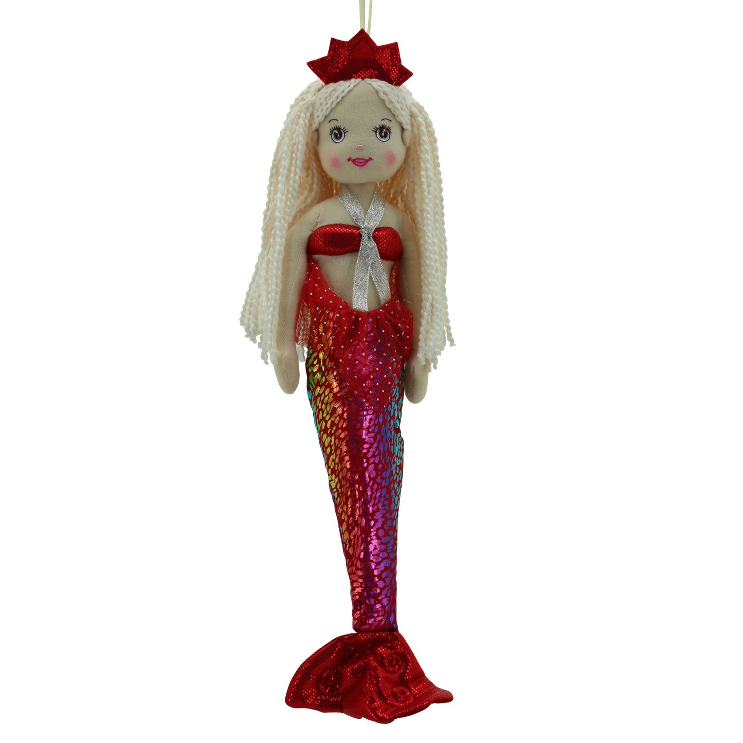 Sweety Toys 13357 bambola di pezza morbida bambola sirena peluche principessa 45 cm rosso