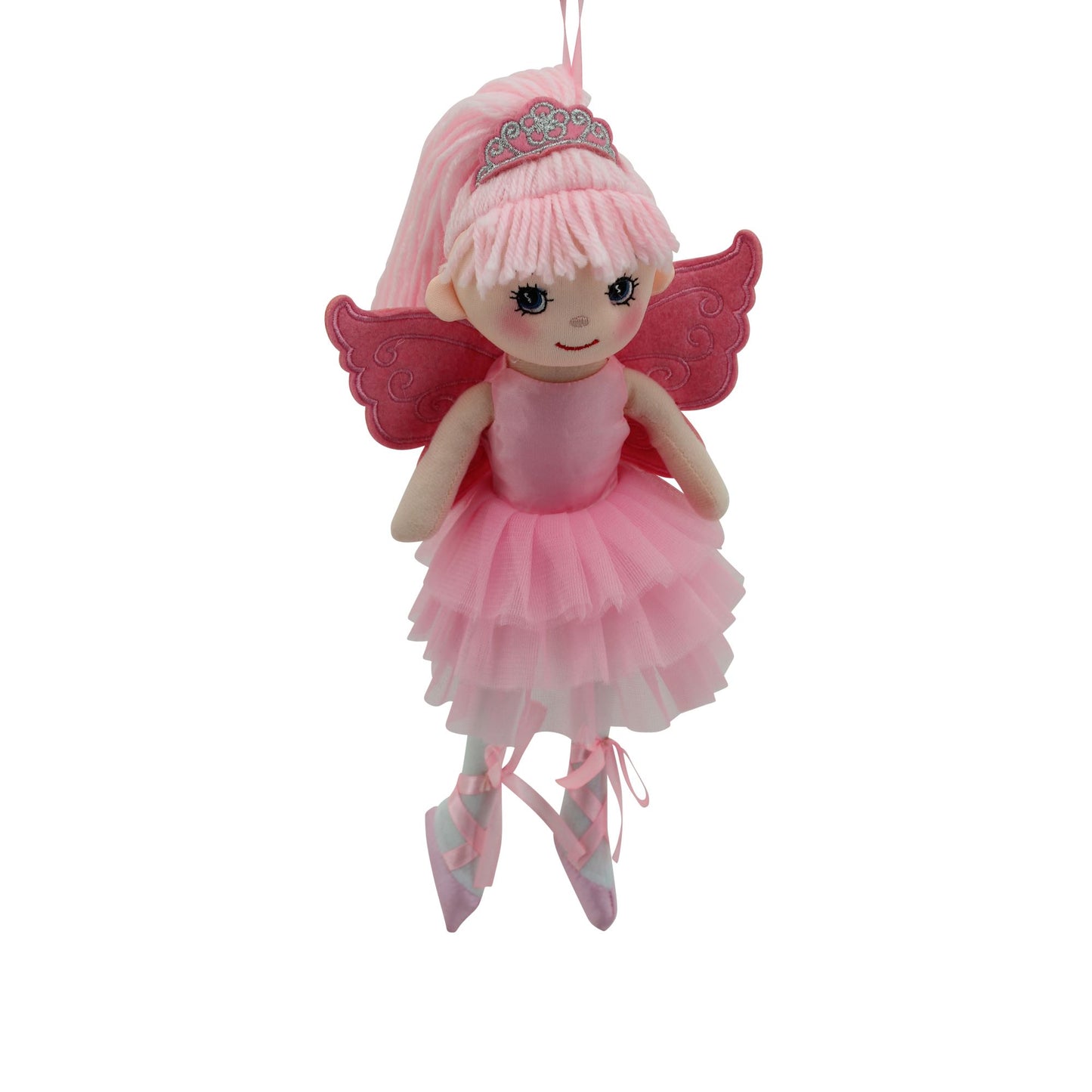 Sweety Toys 13272 bambola di peluche morbida bambola ballerina fata peluche principessa 30 cm rosa con corona
