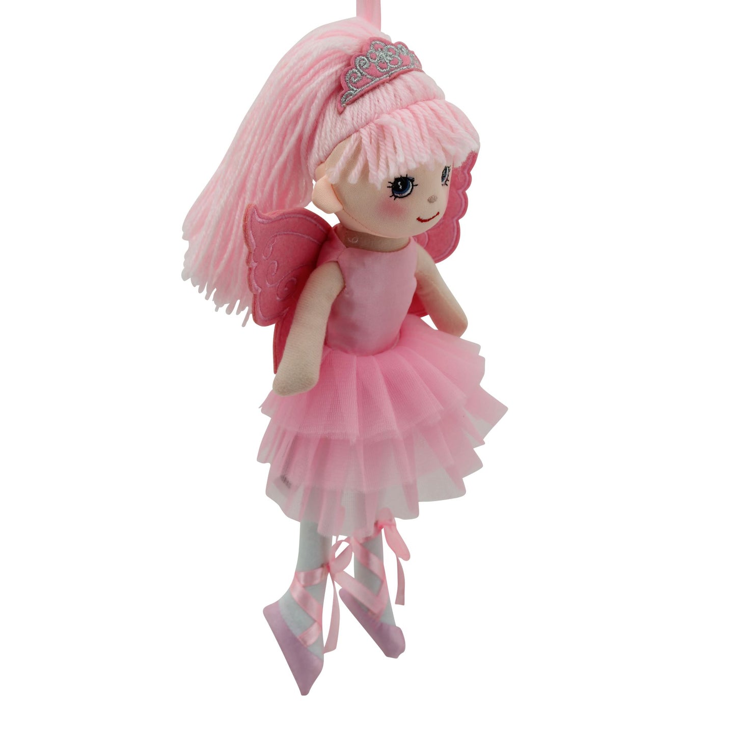 Sweety Toys 13272 bambola di peluche morbida bambola ballerina fata peluche principessa 30 cm rosa con corona