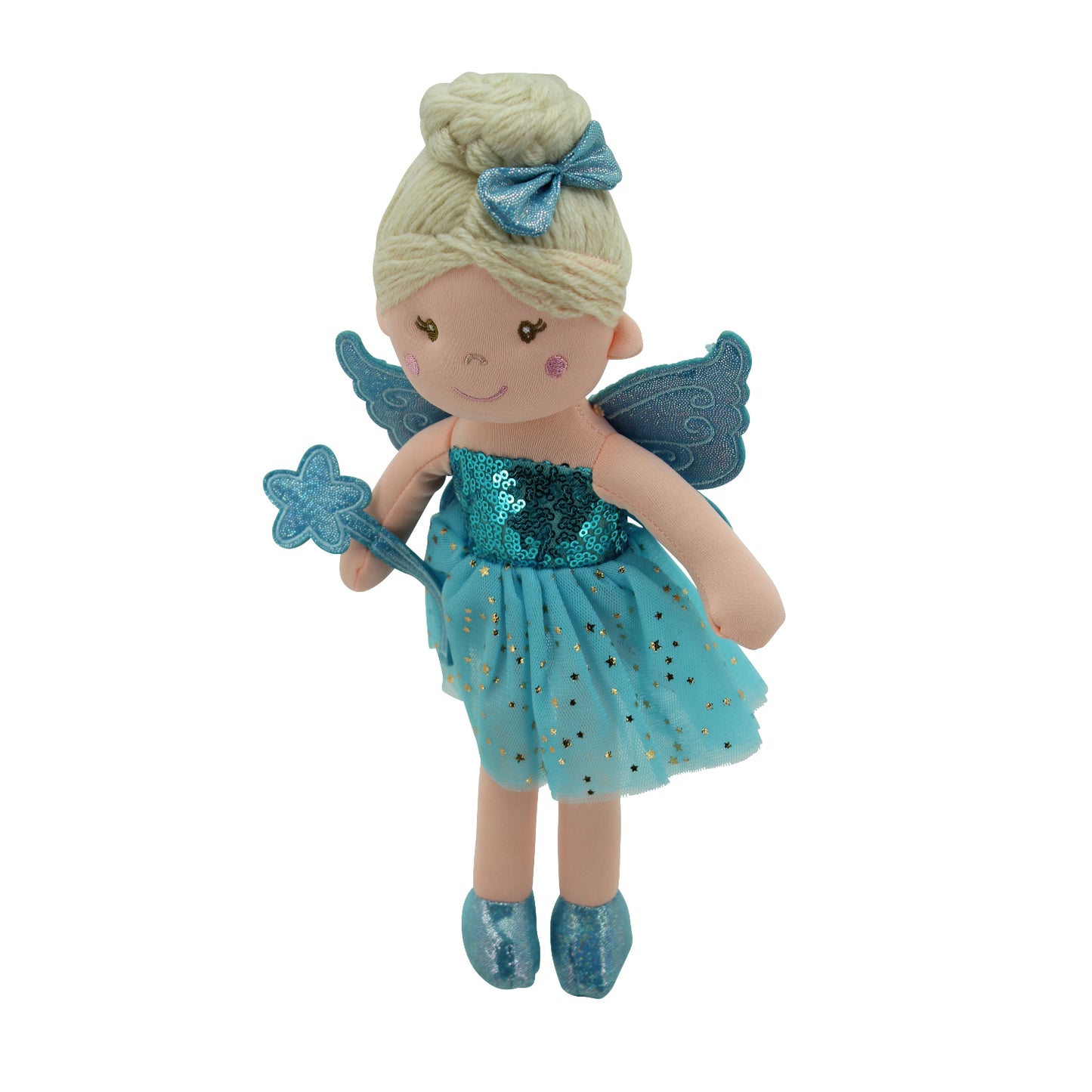 Sweety Toys 13258 Bambola di stoffa Fata Peluche Bambola morbida Principessa 30 cm blu