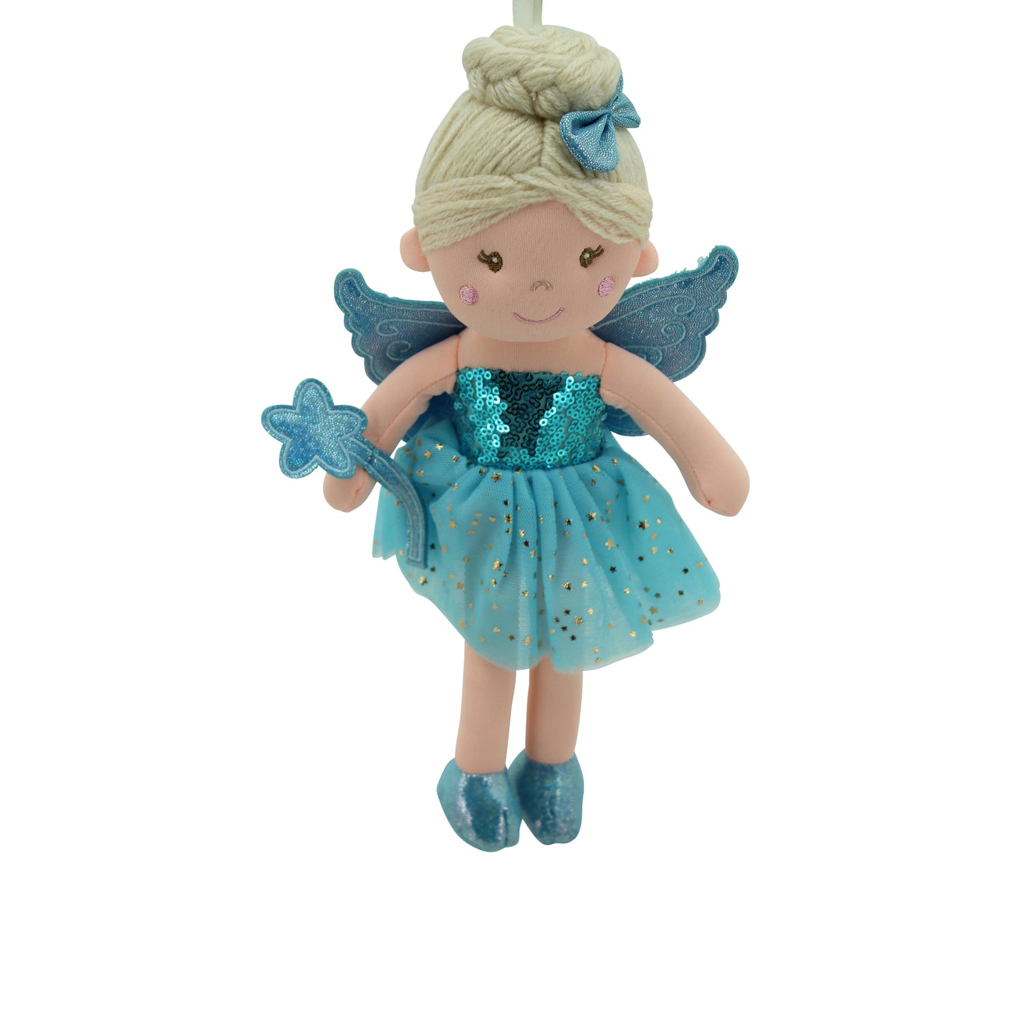 Sweety Toys 13258 Bambola di stoffa Fata Peluche Bambola morbida Principessa 30 cm blu