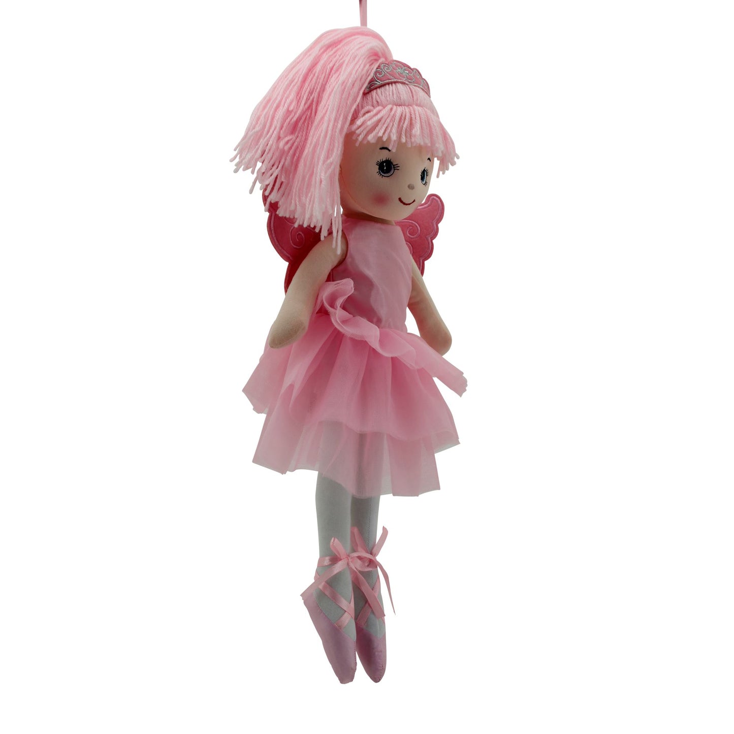 Sweety Toys 13289 bambola di pezza morbida bambola ballerina fata peluche principessa 50 cm rosa con corona