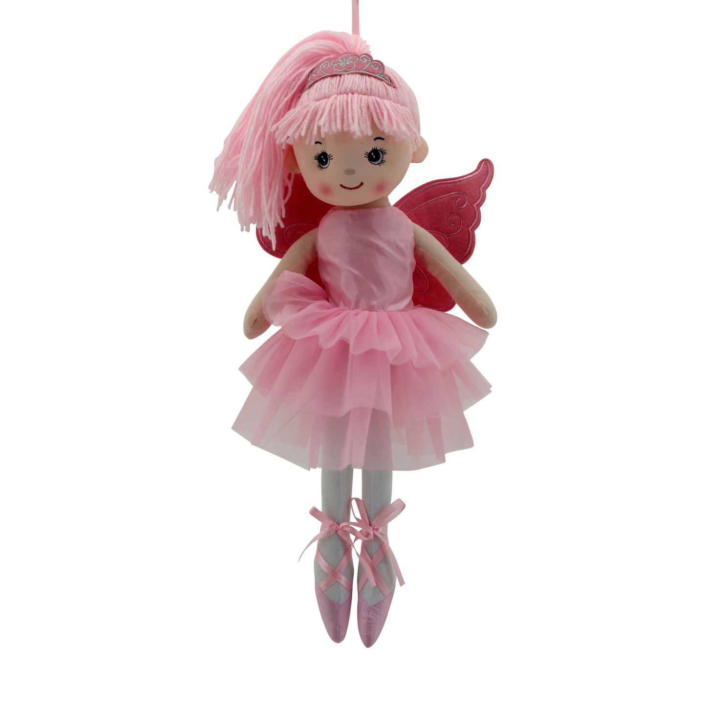 Sweety Toys 13289 bambola di pezza morbida bambola ballerina fata peluche principessa 50 cm rosa con corona
