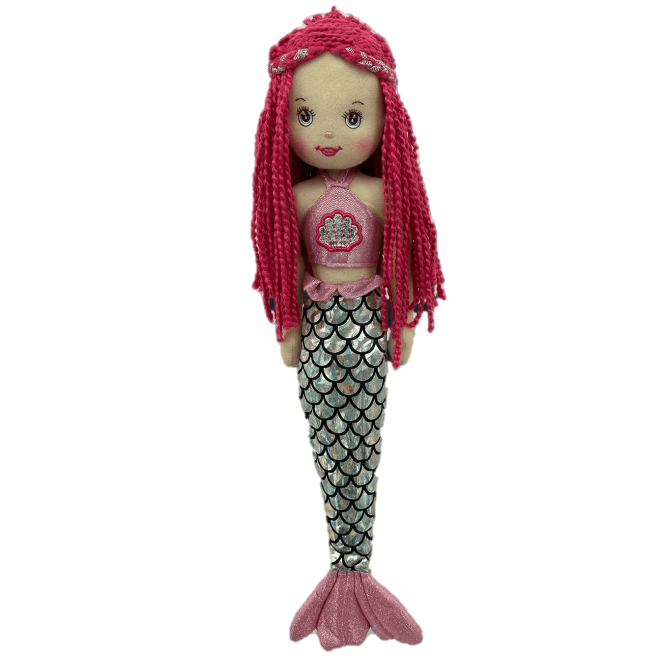 Sweety Toys 13333 bambola di pezza morbida bambola sirena peluche principessa 45 cm rosa