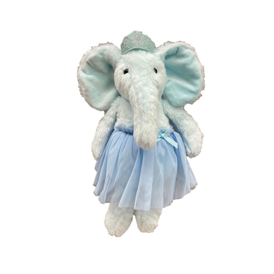Sweety Toys 13920 Elephant Fabric Doll Soft Doll Ballerina Fairy Plush Toy Princess 30 cm with Crown