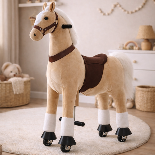 Sweety Toys 14255 Reittier gross Pferd Vanilla auf Rollen für 4 bis 9 Jahre - RIDING ANIMAL