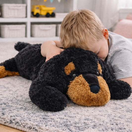 Sweety Toys 5512 XXL Riesen Rottweiler Plüschhund - ca. 80 cm groß - Kuschelhund Teddybär Plüschtier Plüsch Plüschbär Sweety-Toys