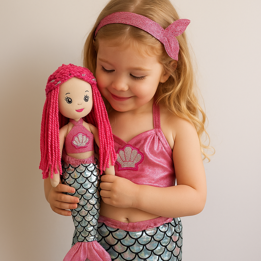 Sweety Toys 13333 Fabric doll Soft doll Mermaid plush animal princess 45 cm pink