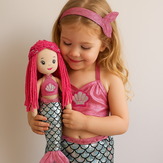 Sweety Toys 13333 Stoffpuppe Softpuppe Meerjungfrau Plüschtier Prinzessin 45 cm pink