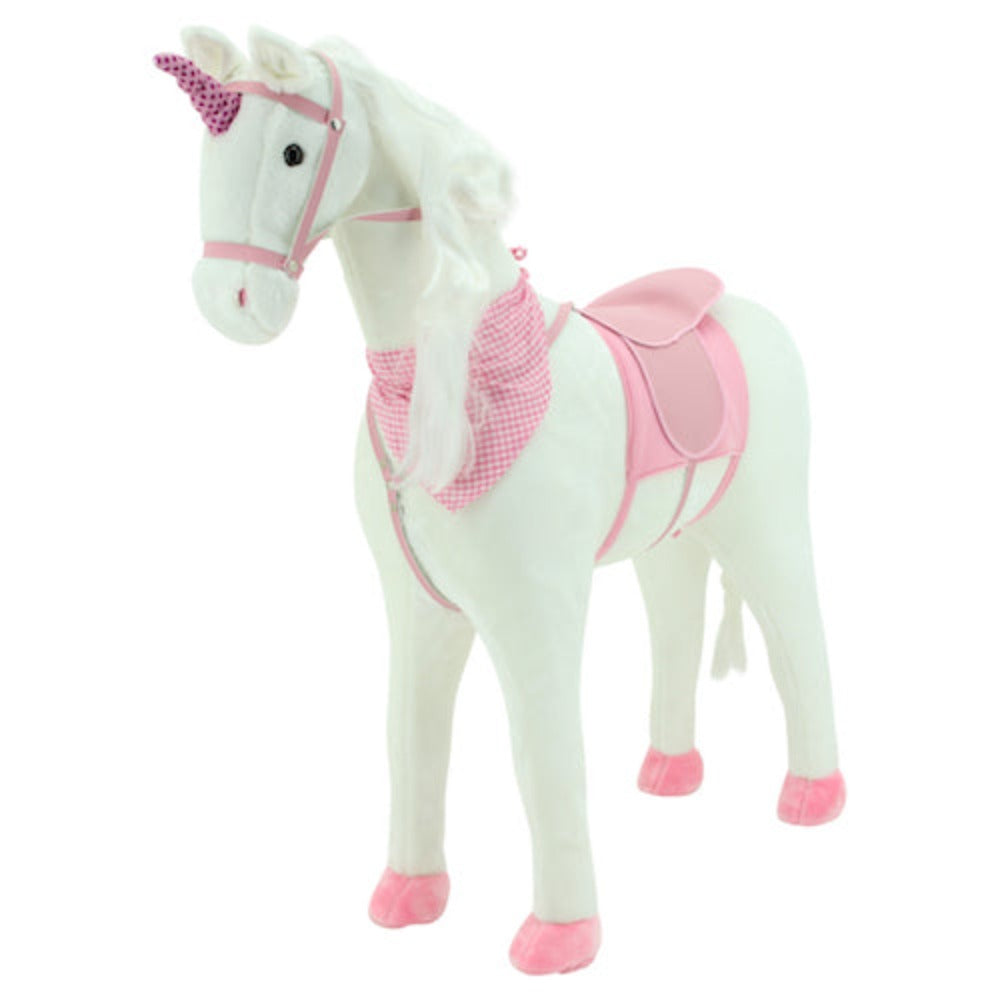 sweety toys 10387 plüsch einhorn xxl "magical unicorn" ca.105cm kopfhöhe bis 80 kg belastbar plüsch-stehpferd