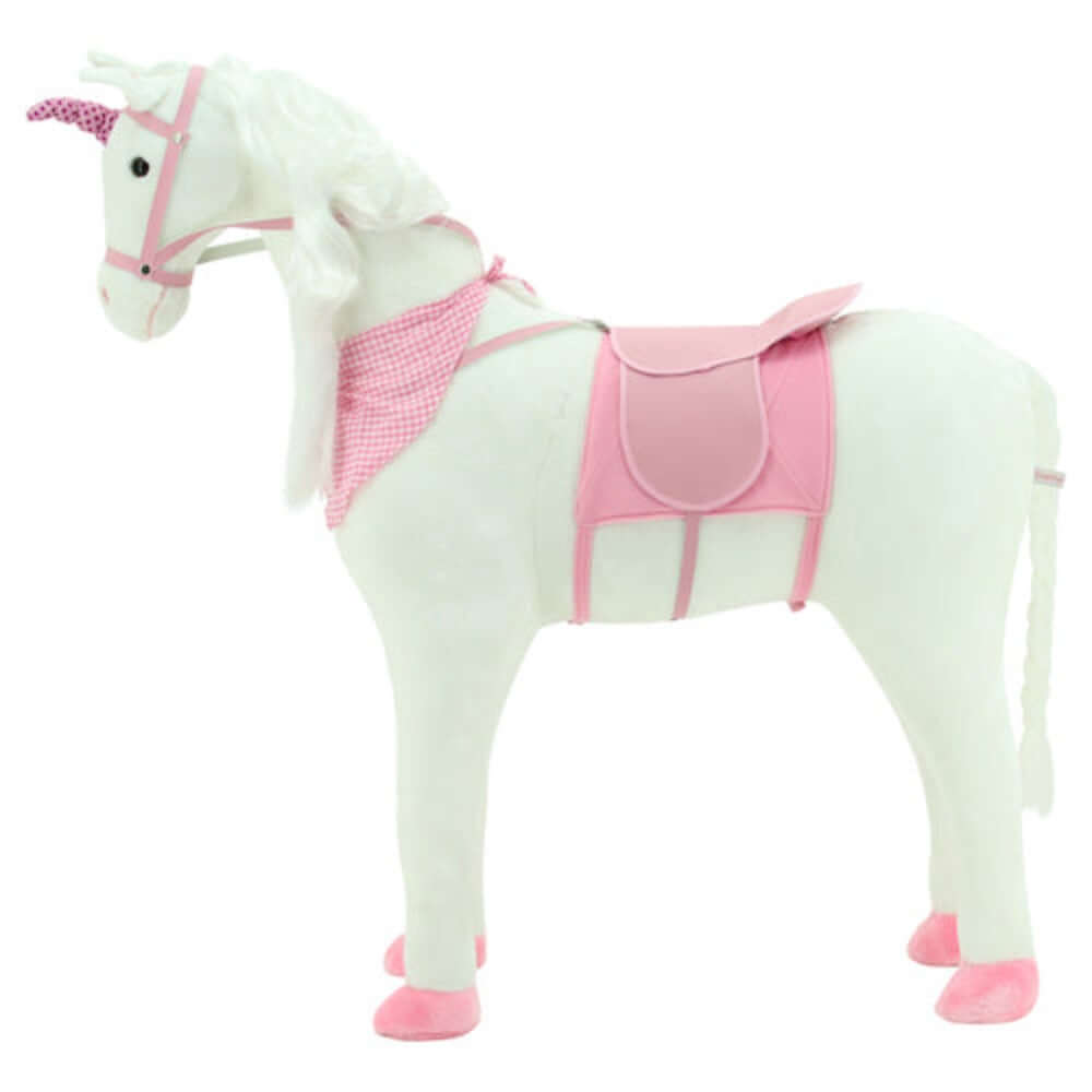 sweety toys 10387 plüsch einhorn xxl "magical unicorn" ca.105cm kopfhöhe bis 80 kg belastbar plüsch-stehpferd