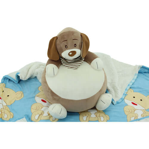 sweety toys 10417 baby geschenkset - kuscheldecke mit plüschhund sitzkissen