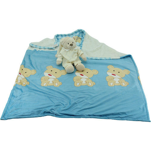 sweety toys 10424 baby geschenkset baby kuscheldecke set motiv bär mit teddy sleepy beige 50 cm