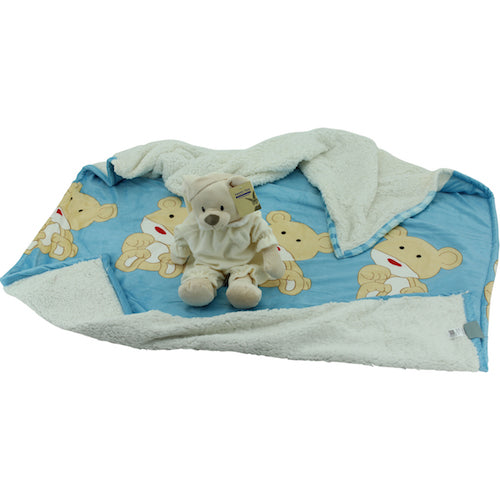 Sweety Toys 10424 baby gift set baby blanket SET motif bear with teddy  Sleepy beige 50 cm