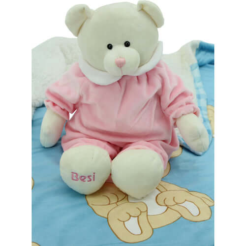 sweety toys 10431 baby set - kuscheldecke mit teddybär betti rosa 50 cm