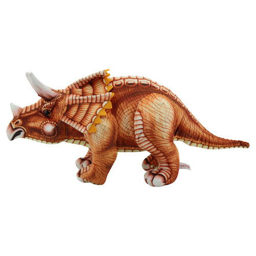 sweety toys 10844 plüsch dinosaurier 62 cm braun triceratops -dreihorngesicht -
