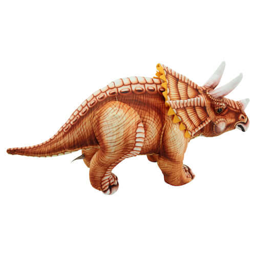 sweety toys 10844 plüsch dinosaurier 62 cm braun triceratops -dreihorngesicht -