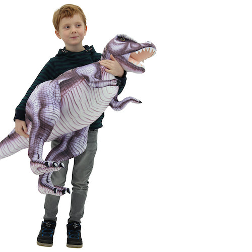 sweety toys 10943 xxl plüsch kuscheltier dinosaurier 128 cm grau-lila tyrannosaurus