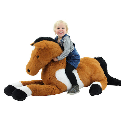 sweety toys 10981 xxl pferd plüschpferd liegend brownie 160 cm kuschelpferd kuscheltier