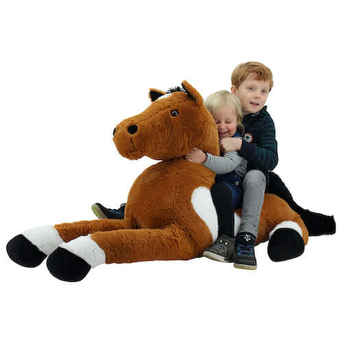 sweety toys 10981 xxl pferd plüschpferd liegend brownie 160 cm kuschelpferd kuscheltier