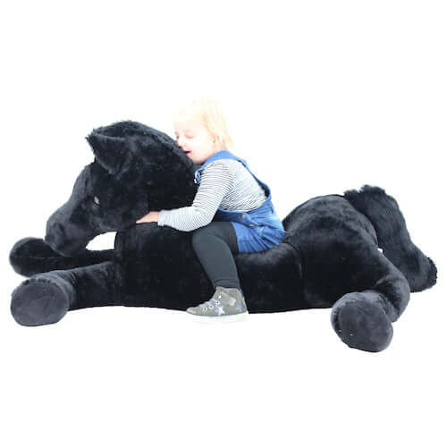 sweety toys 10998 xxl kuscheltier pferd plüschpferd liegend blacky 160 cm