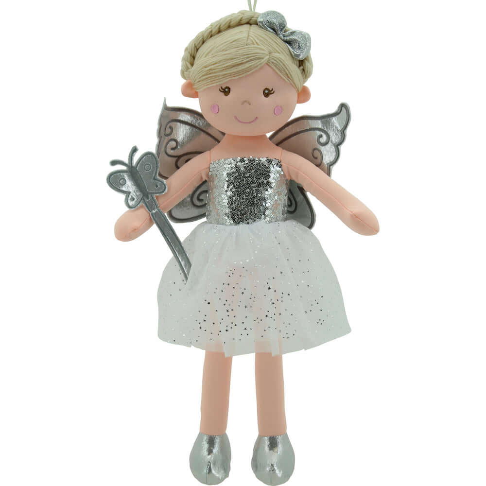 sweety toys 11827 stoffpuppe fee plüschtier prinzessin 60 cm silber