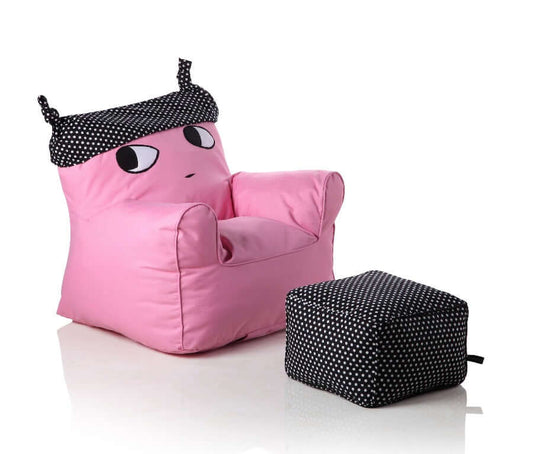 sweety toys 12183 kindersessel set mit hocker pink mit schwarzem hut-indoor/outdoor-waterproof