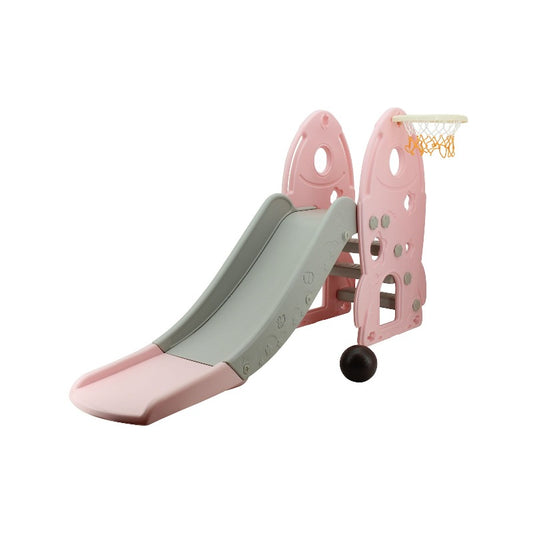 sweety toys 12770 freistehende rutsche raketendesign rosa 2-in 1 produkt basketballspiel