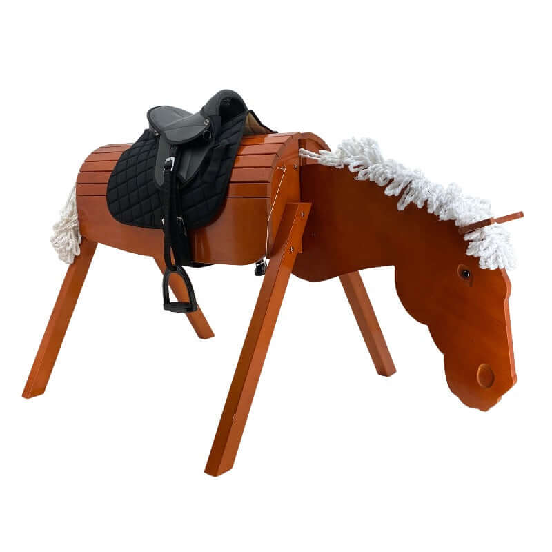 sweety toys 13227 outdoor gartenpferd holzpferd otto größe xl mit sattel schwarz
