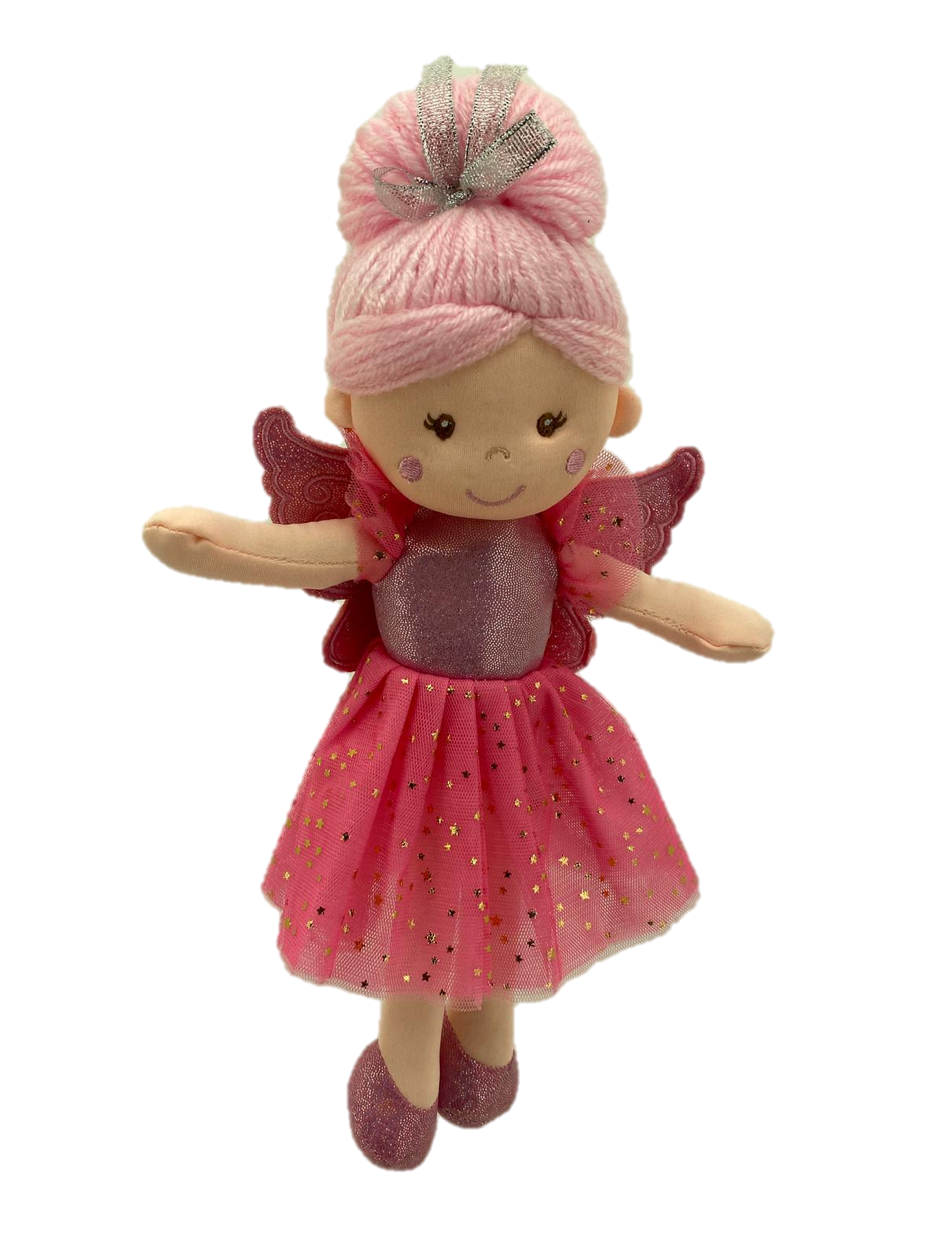 sweety toys  geschenkset 13241 stoffpuppe softpuppe fee 30 cm rosa mit geschenkdose,  weihnachtsgeschenkdose