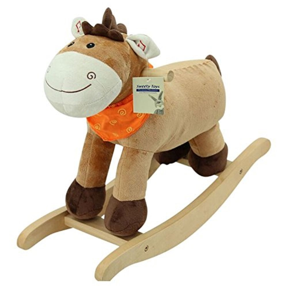 sweety toys 3709 schaukelpferd schaukelstuhl cutie pony fohlen mit orangenem halstuch