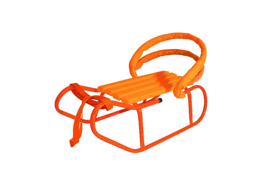 sweety toys 14200 schlitten für kleinkinder und babys 75 cm mit rückenlehne in orange