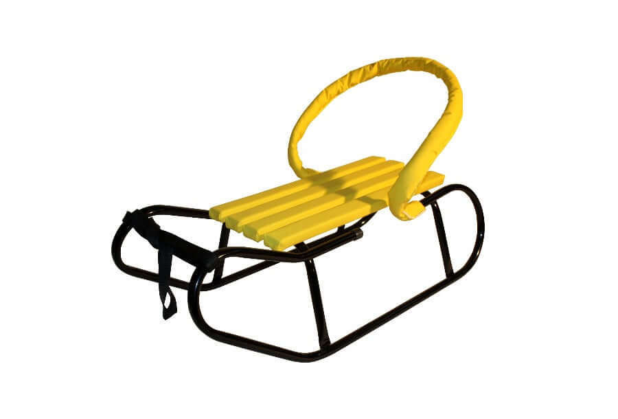 sweety toys 3990 schlitten für kleinkinder und babys 75 cm mit rückenlehne in gelb