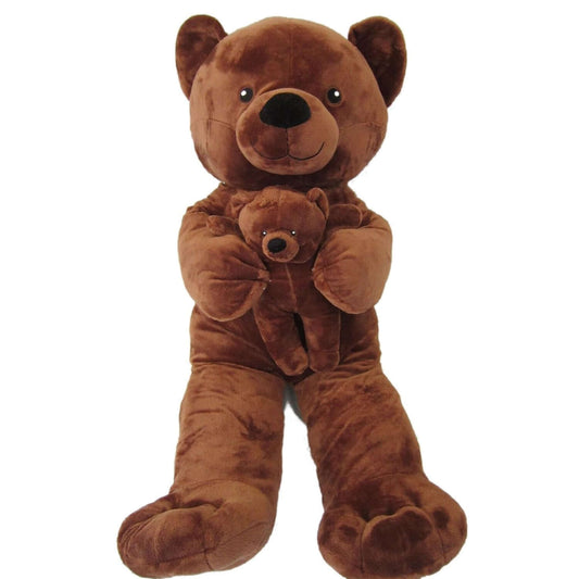 sweety toys xxl riesen teddybär 90cm choco teddy bär mama mit baby 28 cm plüschbär kuschelweich