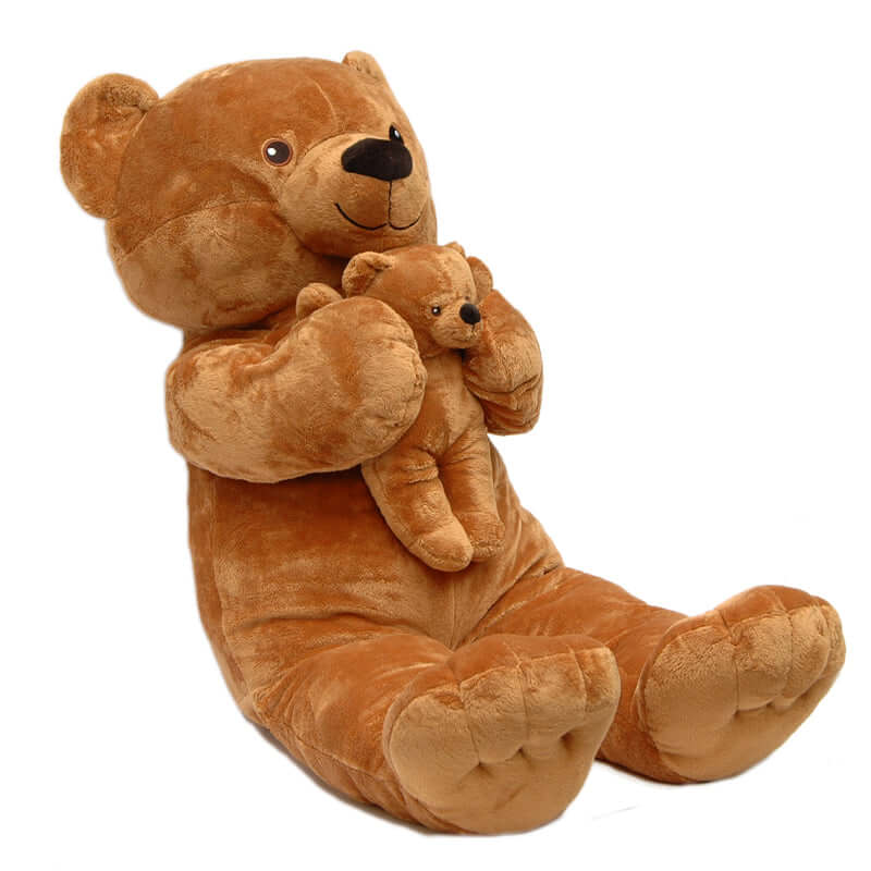 sweety toys 4539 xxl riesen teddybär braun teddy bär mama 90 cm mit baby 28 cm plüschbär kuschelweich