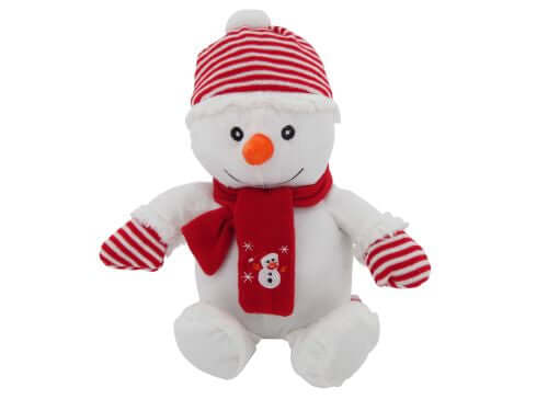 sweety toys 4720 schneemann weihnachtsmann 42 cm, supersüß mit bommelmütze und schal,  verfügbar in rot oder blau -plüschbär teddy teddybär rot