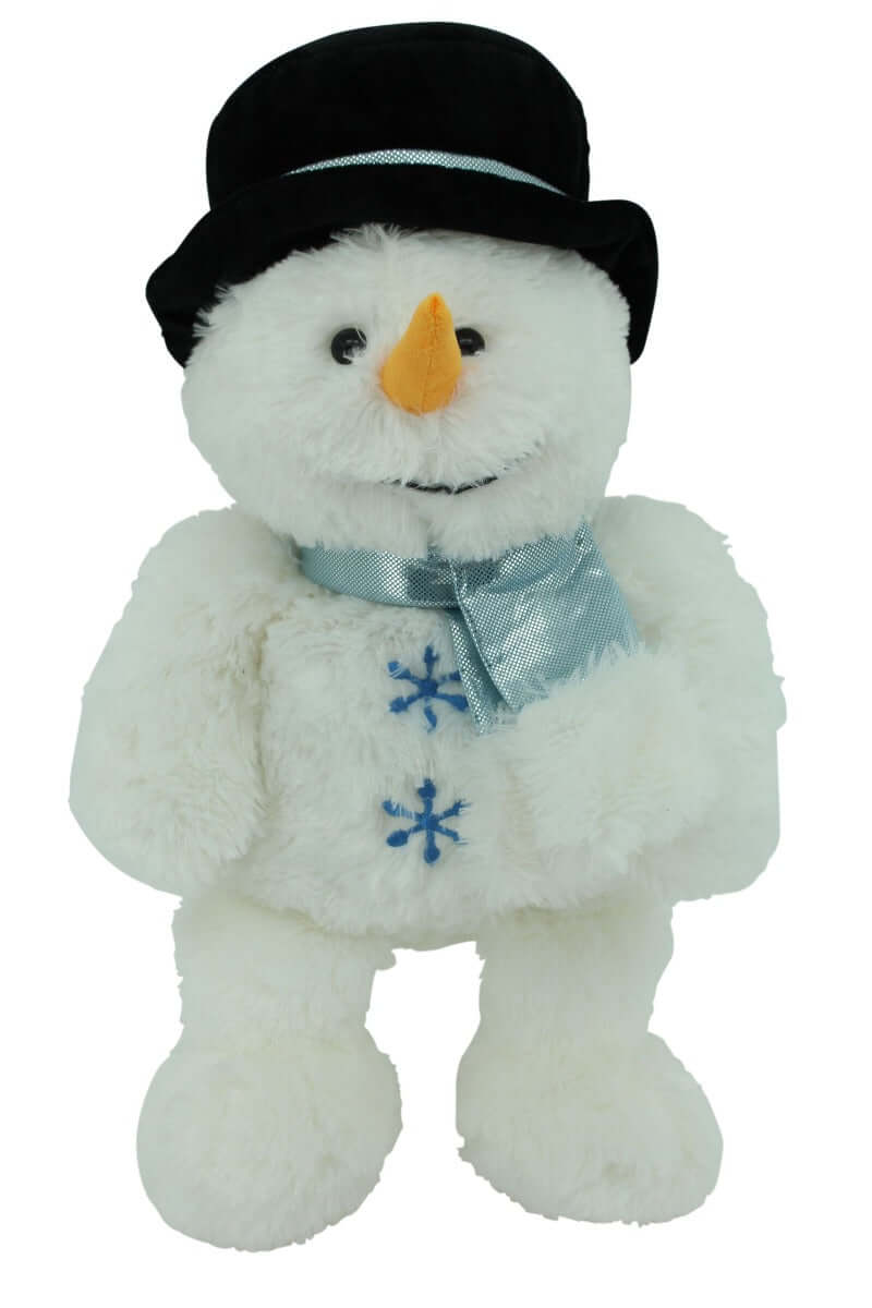 sweety toys 4737_blau kuschel schneemann teddy xxl zum knuddeln - ca. 65 cm lang mit zylinder und schal (blau) weihnachten