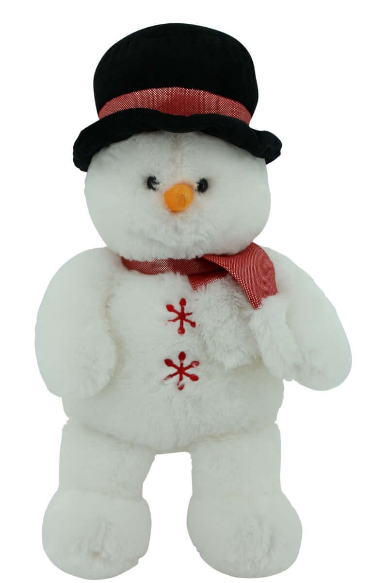sweety toys 4737_rot kuschel schneemann teddy xxl zum knuddeln - ca. 65 cm lang mit zylinder und schal (rot) weihnachten