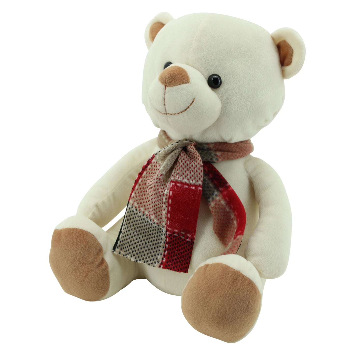 sweety toys kuscheliger teddybär mit schal ca. 35cm farbe in creme oder in hellbraun