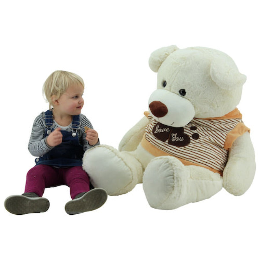 sweety-toys 5376 riesen teddybär 120 cm beige mit kapuzenpullover - kuscheltier teddy