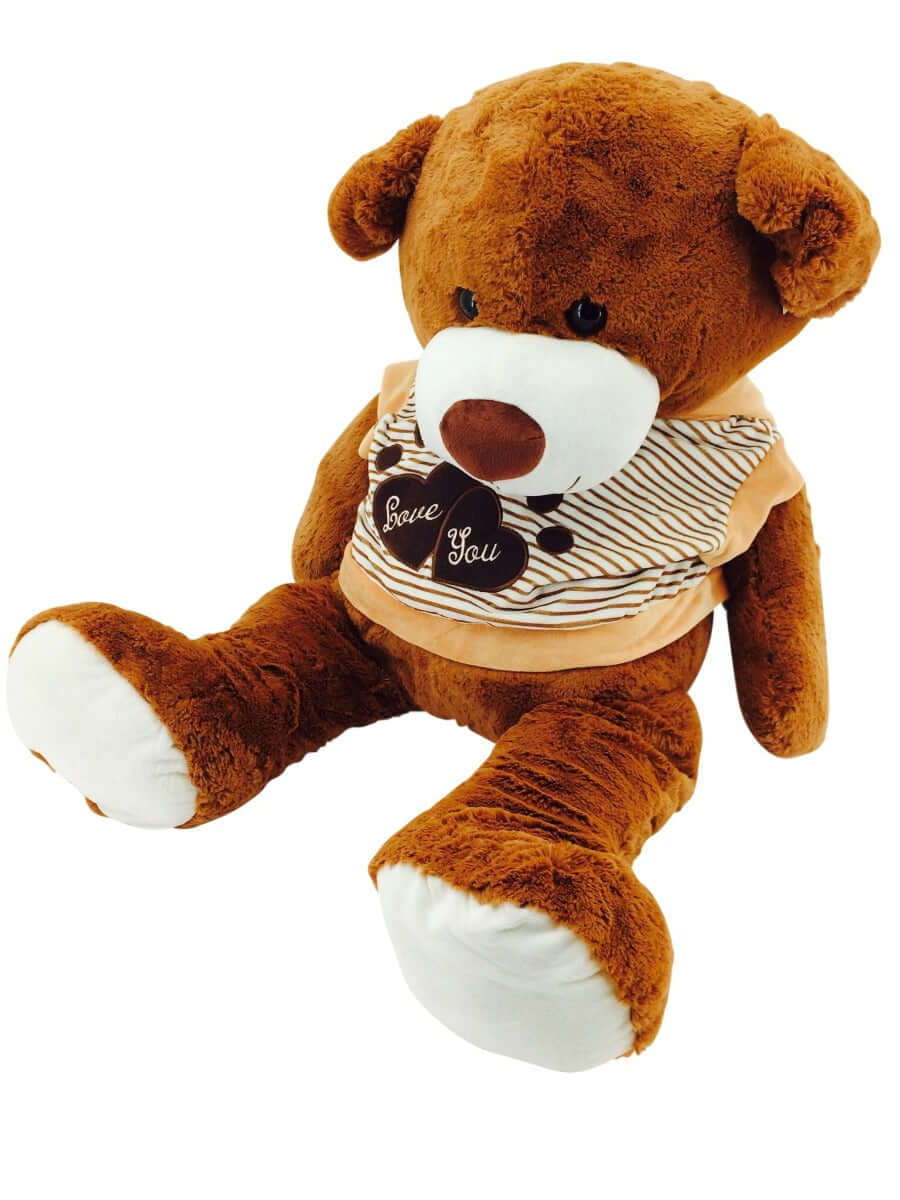 sweety toys 5383 kuschelbär riesen teddybär mit kapuzen 120 cm - teddy in braun mit pullover