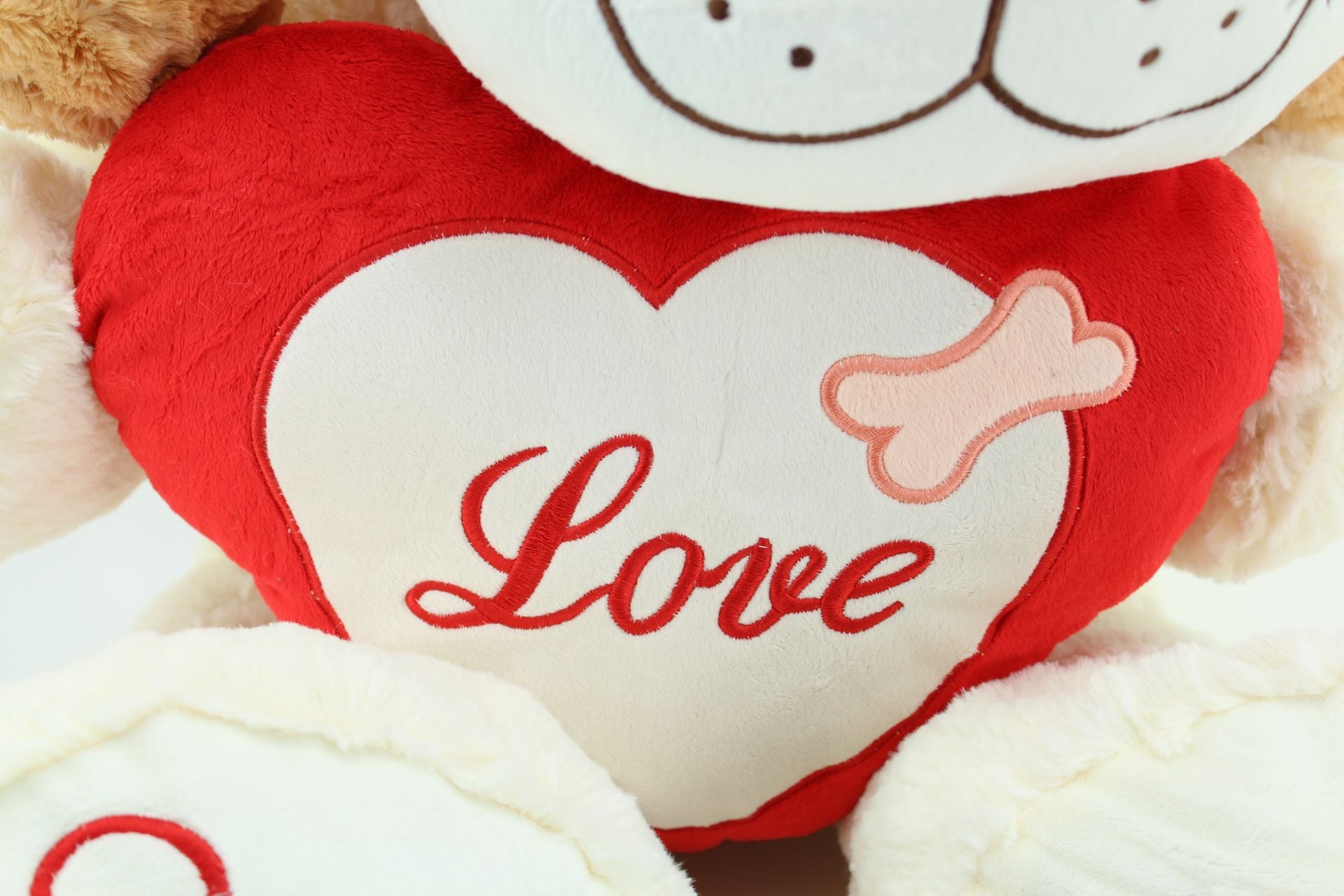 sweety toys 5390 'love' plüschhund in beige 90 cm mit herz, plüschbär aus premium qualität